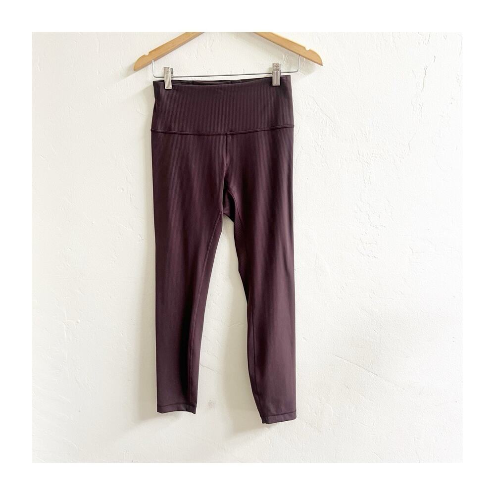 Lululemon Wunder Train Ribbed HR Tight 25" espresso size 6 Brown Yoga Pilates